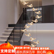 頓家樓梯燈長吊燈別墅復(fù)式樓挑空loft公寓蝴蝶創(chuàng)意輕奢現(xiàn)代樓梯吊燈 三色光帶遙控?zé)o極調(diào)光（螺旋款） 15頭圓盤50CM3.2米高