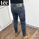 Lee dprre深藍色高端修身牛仔褲男小腳夏季薄款痞帥九分小直筒潮牌2025新款 深藍色九分褲 28 (90-100)斤