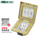 NVC雷士電工 開(kāi)關(guān)插座 IP55級(jí)防水地插座五孔10A 翻蓋式帶隱藏地板 防水地插