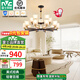 雷士（NVC）吊燈客廳燈大氣美式現(xiàn)代簡約燈具套餐輕奢燈LED餐廳燈飾全屋書房 曙光15頭-帶防塵蓋吊燈 贈(zèng)光源