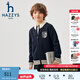 哈吉斯（HAZZYS）品牌童裝男童線衣秋季新款舒適柔軟透氣彈力學院風開身線衣 藏藍 165