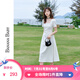 香蕉寶貝（BANANA BABY）2024夏季新款法式方領(lǐng)連衣裙女千金感氣質(zhì)純色中長裙D242LY233 白色 M