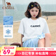 駱駝冰感神T恤男女同款2025春夏夏日?qǐng)A領(lǐng)休閑套頭衫寬松短袖 N050，無際白，男女同款 【冰感重磅230G】 XS