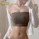 俏蓓依無(wú)肩帶內衣女聚攏防滑小胸抹胸防走光裹胸吊帶裙專(zhuān)用隱形無(wú)痕文胸 咖啡色單件 M 建議34/75ABC