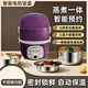 麥卓電熱飯盒上班族三層大容量可插電不銹鋼煮蒸熱飯神器迷你蒸煮帶飯加熱保溫飯盒煮飯辦公室提籃 2L 紫色（三層）智能款