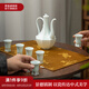景德鎮(zhèn)陶瓷官方店家用陶瓷影青雕刻酒具套裝白酒杯酒壺過節(jié)禮品分酒酒盅 影青雕刻酒具套裝