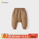 童泰（TONGTAI）嬰兒褲子冬季莫代爾棉夾棉寶寶棉褲外出大pp褲休閑褲咖色90cm