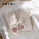 DD&OO女鞋夏季透氣厚底板鞋時尚爆款百搭時尚復(fù)古增高戶外低幫運(yùn)動鞋 米粉【尺碼偏小建議拍大一碼】 36