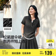 森馬（Semir）套裝女短款假兩件上衣松緊腰傘裙2025夏季時尚兩件套107425117002
