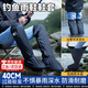 雨鞋防水鞋套防雨加厚耐磨防滑反復適用水鞋成人男女戶(hù)外騎行釣魚(yú) 【黑色】直筒40cm鞋高XL