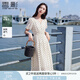 香影法式波點(diǎn)v領(lǐng)連衣裙女2025夏裝新款萊賽爾天絲泡泡袖高腰裙子 波點(diǎn) L 165/88A/110-125斤