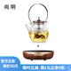 尚明耐熱玻璃蒸煮兩用茶壺煮茶器電陶爐提梁壺明火加熱家用辦公養(yǎng)生壺 金胡電陶爐+槍黑色 1000ml