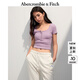 ABERCROMBIE & FITCH【多色亨利領(lǐng)】女裝25夏新款經(jīng)典小麋鹿修身短袖T恤KI139-5271 粉色 S (165/92A)