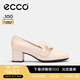 愛(ài)步（ECCO）樂(lè)福鞋女 簡(jiǎn)約百搭優(yōu)雅淺口粗跟正裝單鞋高跟鞋女 型塑290953 石灰色29095301378 36 （尺碼偏大）