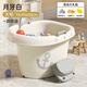 勞可里尼（NOCOLLINY）兒童泡澡桶 加厚寶寶洗澡桶 嬰兒洗澡盆游泳桶家用沐浴桶洗澡神器 【0-15歲】浴桶+游戲盤(pán)+浴凳丨白 材質(zhì)：食品級PP原料，無(wú)添加回料