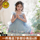G.DUCKKIDS小黃鴨童裝洛麗塔公主裙女童連衣裙夏季兒童裙子生日禮服美人魚裙 藍色連衣裙 110 尺碼4~5歲【100-110cm】cm