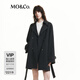 MO&Co.【美麗諾】復古大衣外套附腰帶 深花灰色 S 160