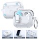 鈉鐺適用蘋果Airpodspro3耳機(jī)殼Airpodspro2自動彈蓋保護(hù)殼手機(jī)支架透明防丟防摔軟殼4代防塵耳機(jī)套 透明【升級背面磁吸】 蘋果 Airpods 4