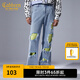 CABBEEN卡賓商場同款男裝休閑牛仔褲破洞喇叭褲Y 天藍色37 M /170/74A/28