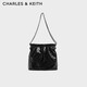CHARLES&KEITH鏈條單肩腋下托特包流浪包包女包生日禮物七夕禮物CK2-20671559