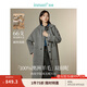 茵曼（INMAN）100綿羊毛連帽雙面呢大衣2024冬季女裝新款中長款毛呢外套上衣 深灰色 S