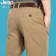 吉普（JEEP）休閑褲男直筒商務(wù)簡(jiǎn)約長(zhǎng)褲微彈棉質(zhì)秋冬厚款男裝褲子608A 卡其色 35