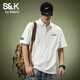 班尼路（Baleno）S&K系列美式重磅寬松翻領(lǐng)短袖POLO衫男2025夏新款潮牌休閑上衣T恤 白色 XL 碼 適合145-160斤