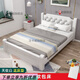 法卡威實(shí)木床-1.5米家用軟包床現(xiàn)代簡約經(jīng)濟(jì)型1米單人床1.8米主臥雙人床 天使白- 軟包床+床墊 1000mm×2000mm