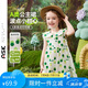 ASK JUNIOR純棉嬰幼裙子夏兒童波點(diǎn)飛飛袖連衣裙女童娃娃領(lǐng)公主裙A字裙 120 