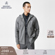 布克兄弟（BrooksBrothers）男士春夏新連帽抽繩logo拉鏈衛(wèi)衣外套 0007-灰色 L