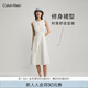 Calvin KleinJeans夏季女士休閑氣質(zhì)通勤ck系帶露腰刺繡無袖連衣裙J221175 YBH-月光白 S