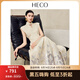 HECO【清芳雅姿】新中式2025年夏季新款醋酸鏤空立領(lǐng)顯瘦a字連衣裙女 白色 M