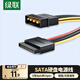 綠聯(lián)sata電源線 適用臺式主機(jī)機(jī)箱電腦連接固態(tài)機(jī)械硬盤IDE大4pin轉(zhuǎn)15pin轉(zhuǎn)接頭轉(zhuǎn)換線 0.2米 50720