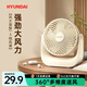 HYUNDAI現(xiàn)代超靜音桌面小風(fēng)扇小型便攜式無(wú)聲電扇學(xué)生宿舍床頭辦公室隨身桌面家用小風(fēng)扇臥室床頭風(fēng)扇 小米白【5000mah低配】充插兩用