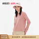 AIGLE艾高秋季款AIW22WKNI001女士休閑時尚戶外套頭針織衫毛衣 霧玫瑰色 AC873 XL