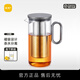 尚明耐熱玻璃茶壺茶水分離不銹鋼過濾泡茶壺大容量泡茶器功夫茶具套裝 槍黑色 900ml