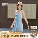 森馬（Semir）連衣裙女簡(jiǎn)約度假風(fēng)吊帶裙2025夏法式收腰高級(jí)感長(zhǎng)裙107425114040