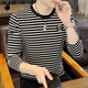 花花公子（PLAYBOY）長(cháng)袖T恤男2025秋季男士上衣服男裝高端潮流內搭條紋打底衫