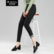 每時(shí)女褲冬季休閑褲女外穿打底褲雙層加絨加厚保暖鉛筆褲9107黑2XL