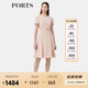 PORTS寶姿女裝春夏新品溫柔風(fēng)氣質(zhì)短袖圓領(lǐng)中長(cháng)三醋酸連衣裙 粉色 M (6)