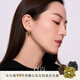 白嵐碧玉耳圈925銀耳環(huán)耳飾女士輕奢高級精致設計配飾生日禮物送老婆 碧玉耳圈