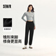 森馬（Semir）休閑褲女純色松緊腰束腳女士潮流風(fēng)秋季拼接長褲顯瘦101524127017
