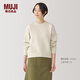 無印良品（MUJI） 女式 雙層編織 運動衫 女士衛(wèi)衣女款秋季休閑 上裝 象牙色 M (160/84A)
