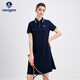 Navigare意大利小帆船女防蚊修身連衣裙通勤短袖POLO裙2322845504 藍(lán) XL 