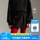 ELLE KIDS童裝 法式薄呢毛球裝飾A字半身裙女童冬季壓褶花苞短裙 黑色 165 (M)