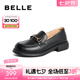 百麗（Belle）七夕禮物馬銜扣軟底樂福鞋女新商場同款百搭小皮鞋Z3B1DAA5 黑色 38 (240mm)