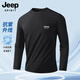JEEP SPIRIT吉普速干長(cháng)袖t恤男士春秋2026新款圓領(lǐng)套頭運動(dòng)防曬抑菌衣服男裝