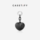 CASETIFY【全新上市】掛鏈鑰匙圈 適用于部分手機殼或其他飾品迷你扣環(huán)掛鏈 膨膨愛心(黑色)
