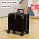 LZJV 高顏值18寸小型行李箱可登機萬(wàn)向靜音輪旅行箱超輕便拉桿密碼箱 黑色【橡膠輕音輪+前置掛鉤】 18英寸 【2節拉桿-1.6m以下適用】