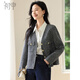初申春秋小香風(fēng)外套女經(jīng)典V領(lǐng)單排扣優(yōu)雅花紗短外套S53D067